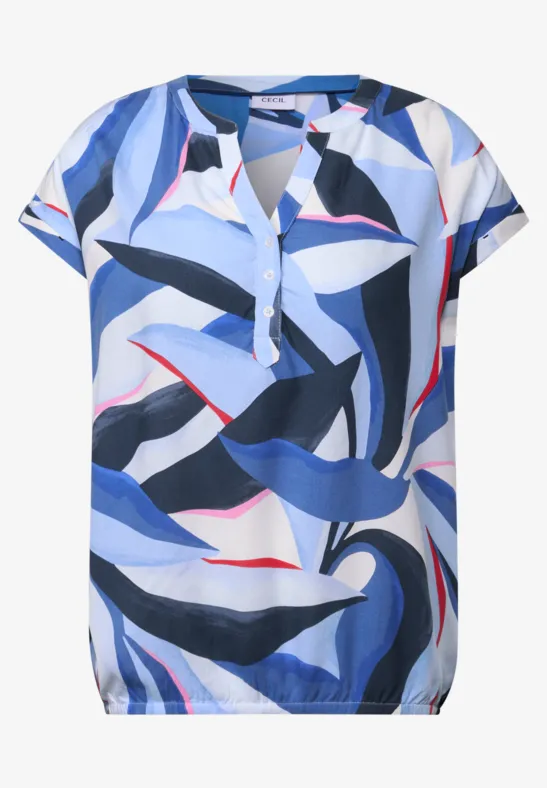 Wzorzysta bluzka koszulowa urban navy blue