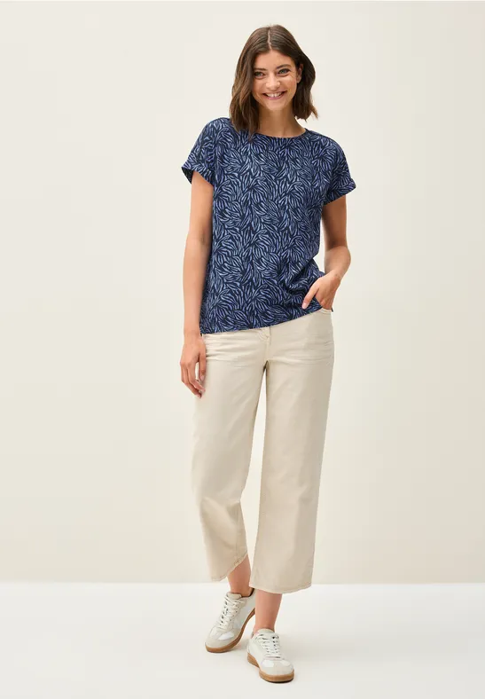 Bluzka z minimalistycznym nadrukiem urban navy blue