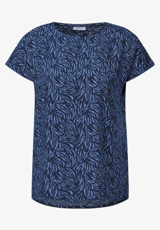 Bluzka z minimalistycznym nadrukiem urban navy blue