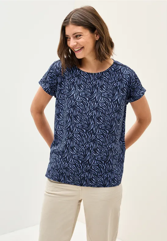 Bluzka z minimalistycznym nadrukiem urban navy blue