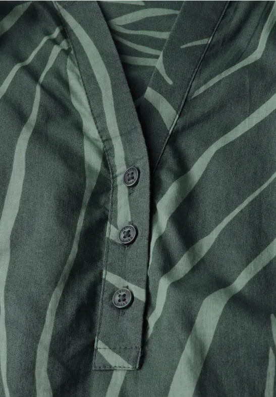 Print-Mix Bluse dark balmy khaki