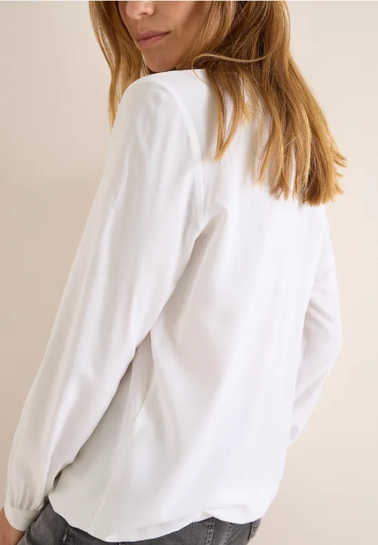 Split Neck Bluse White