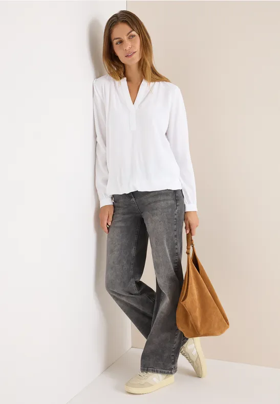 Split Neck Bluse White
