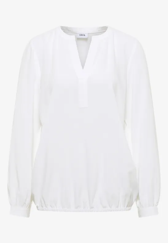 Split Neck Bluse White