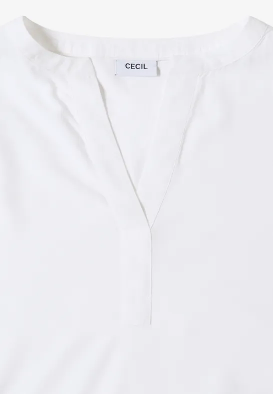 Split Neck Bluse White
