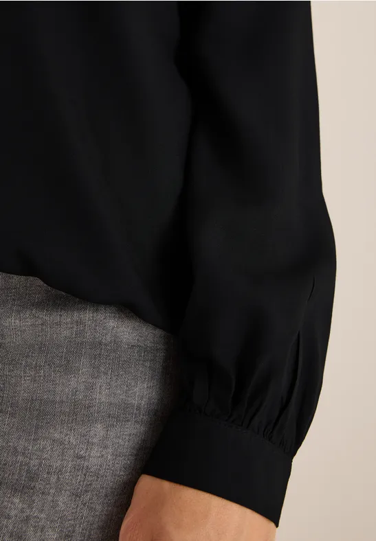 Blouse à col fendu Black