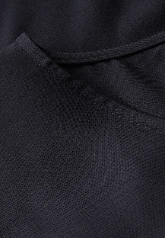 Blusenshirt in Unifarbe urban dark blue