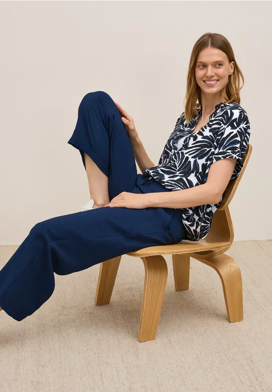 Gemusterte Bluse urban dark blue