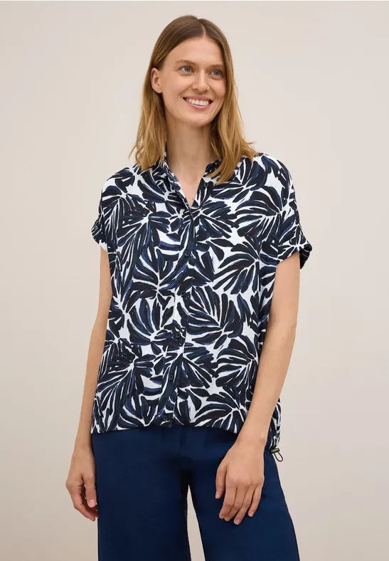 Gemusterte Bluse urban dark blue