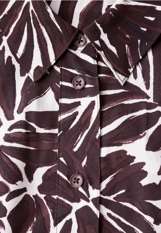 Gemusterte Bluse mulberry red