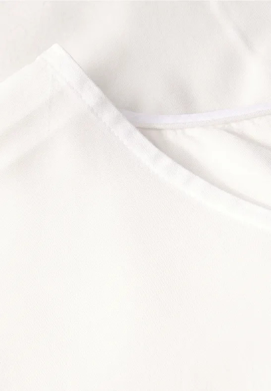 Blusenshirt mit Knoten vanilla white