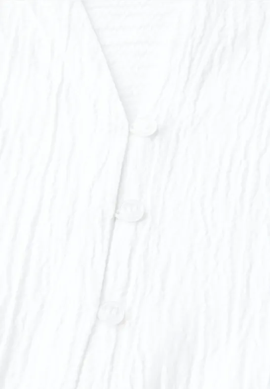 Strukturbluse in Unifarbe White