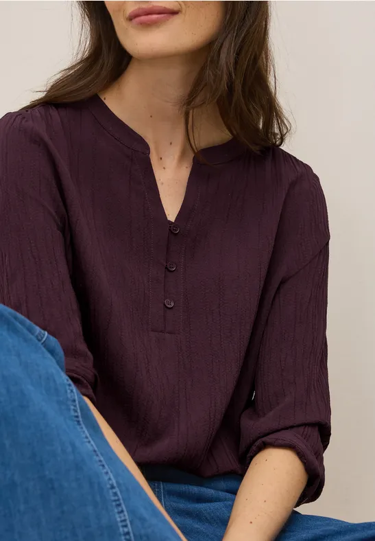 Blouse structurée en couleur unie mulberry red