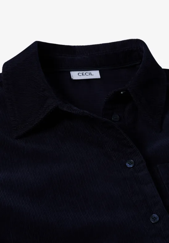 Cord Hemdbluse urban dark blue