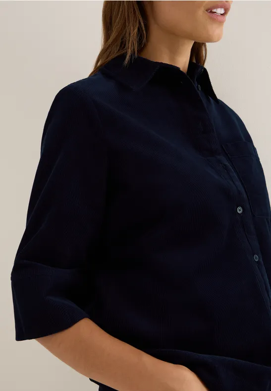 Cord Hemdbluse urban dark blue