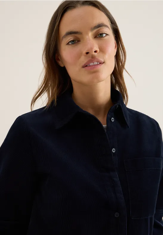 Cord Hemdbluse urban dark blue