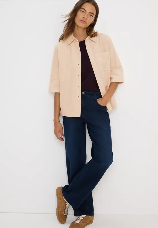 Cord Hemdbluse oat milk beige