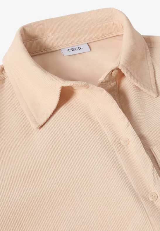 Cord Hemdbluse oat milk beige
