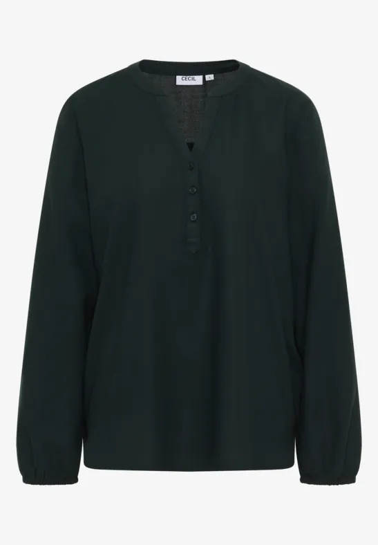 Tunika in Unifarbe ink green