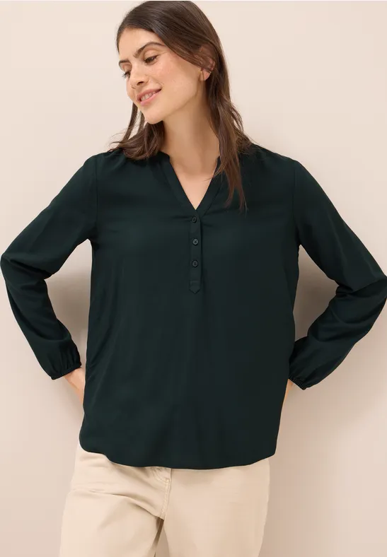 Tunika in Unifarbe ink green