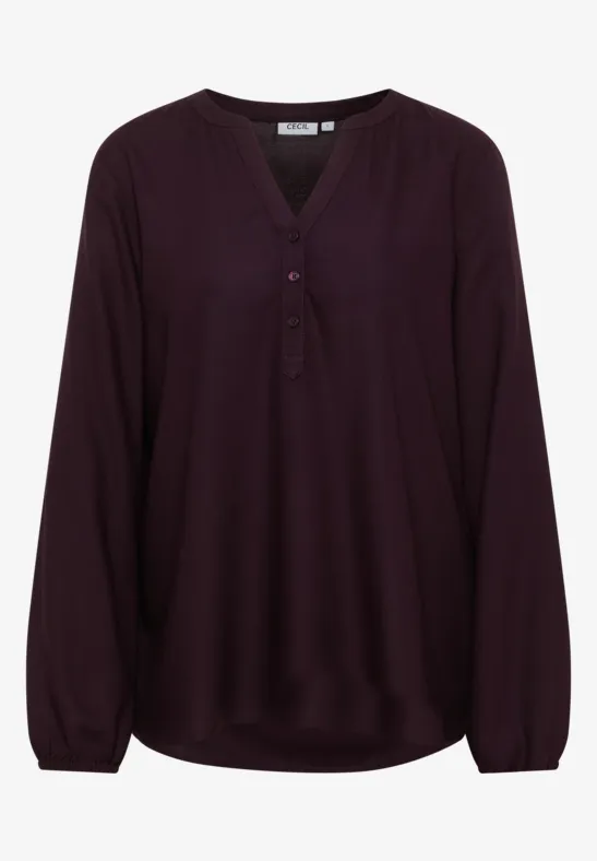 Tunika in Unifarbe eggplant red