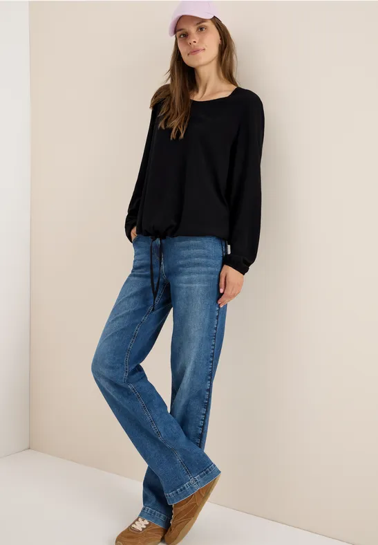 Bluse mit Tunnelzug Black