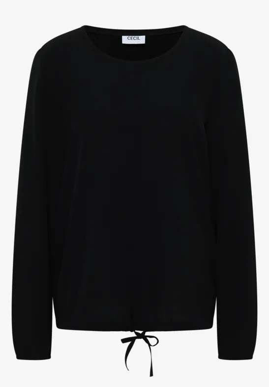 Bluse mit Tunnelzug Black