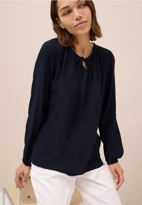 Crepe Bluse urban dark blue