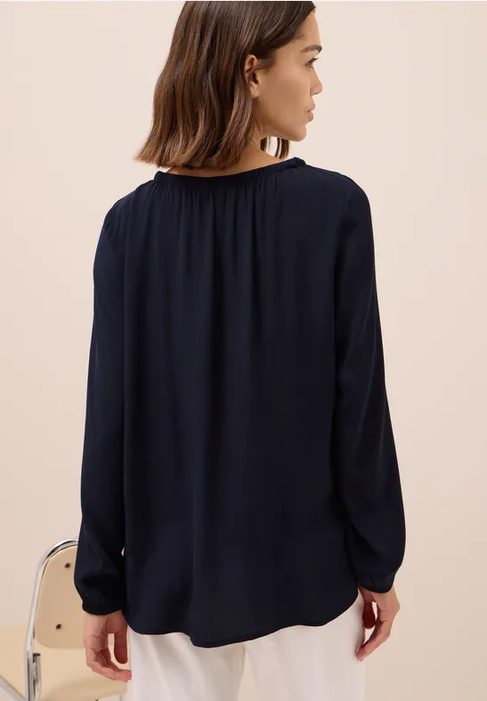 Crepe Bluse urban dark blue