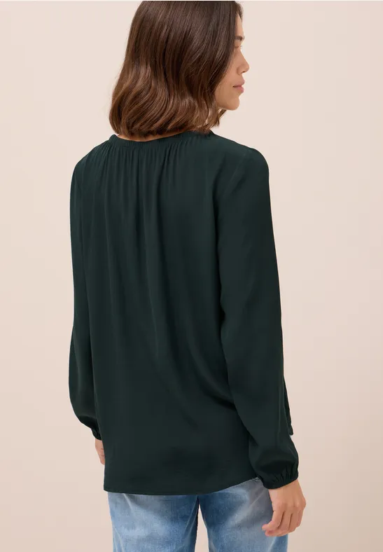 Crepe Bluse ink green