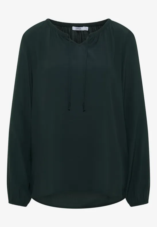 Crepe Bluse ink green