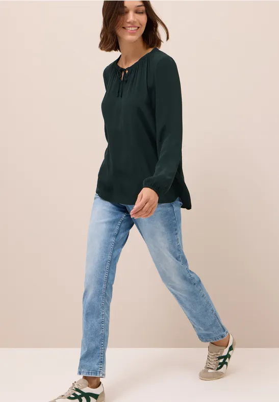 Crepe Bluse ink green