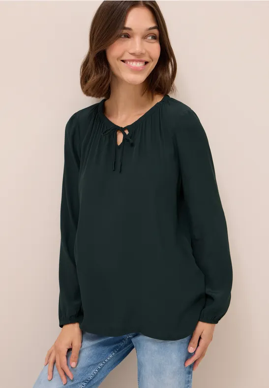 Crepe Bluse ink green
