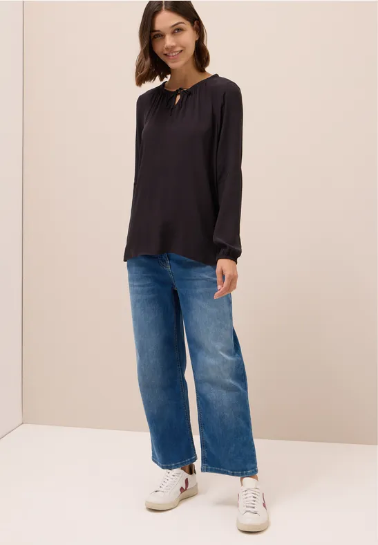 Crepe Bluse eggplant red