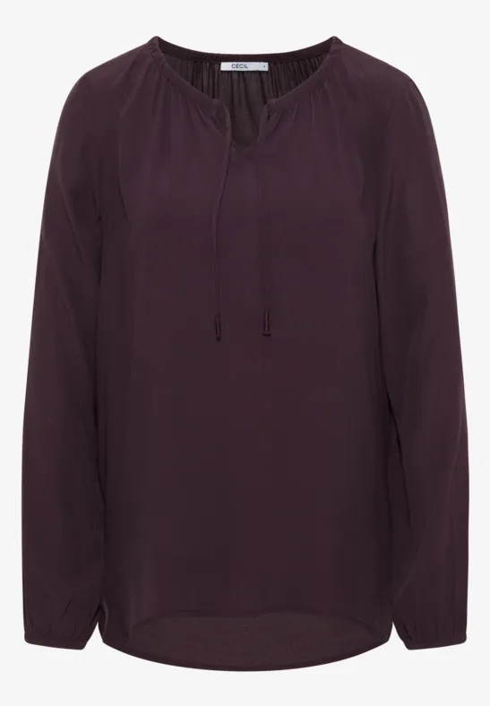 Crepe Bluse eggplant red