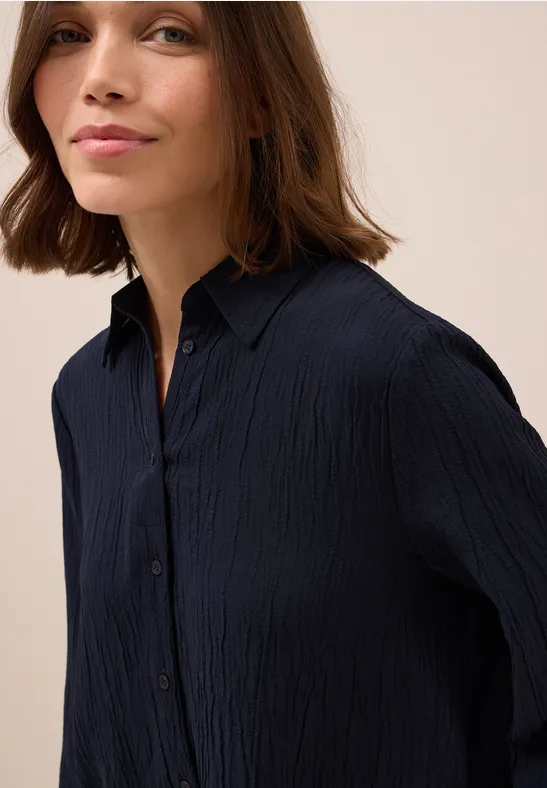 Hemdbluse mit Struktur urban dark blue