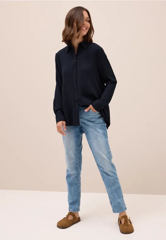 Hemdbluse mit Struktur urban dark blue
