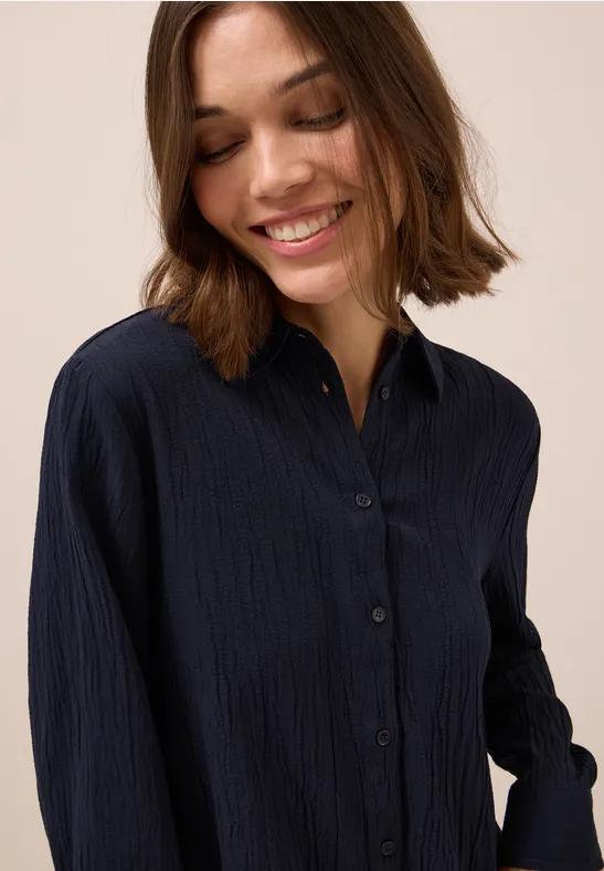 Hemdbluse mit Struktur urban dark blue