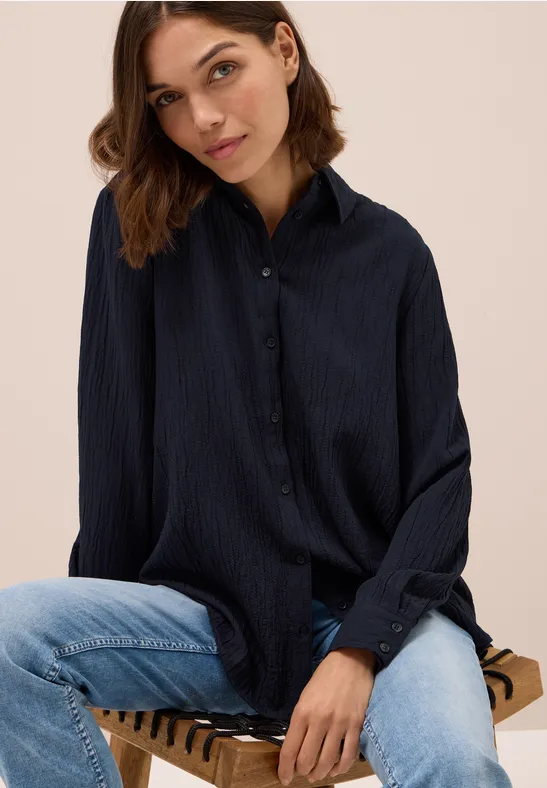 Hemdbluse mit Struktur urban dark blue