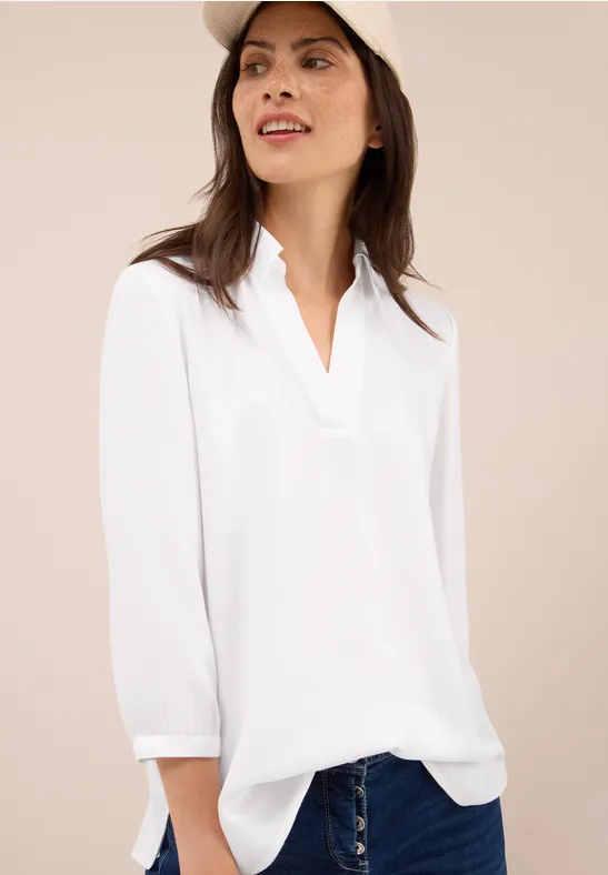 Bluse in Unifarbe White