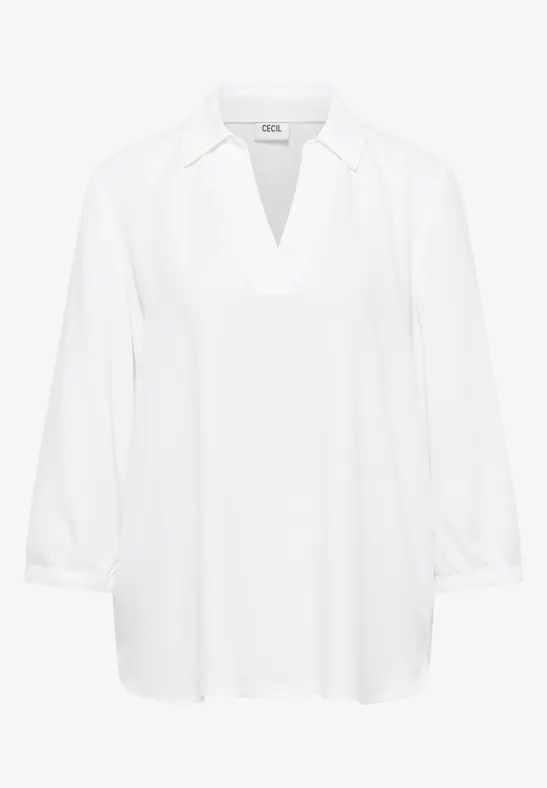 Bluse in Unifarbe White