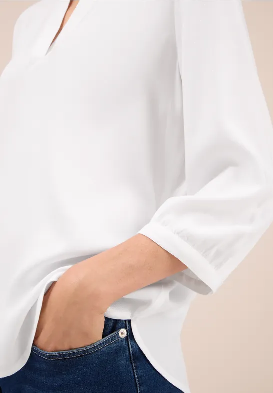 Bluse in Unifarbe White