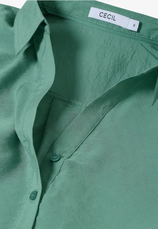 Lange Bluse in Unifarbe jewel green