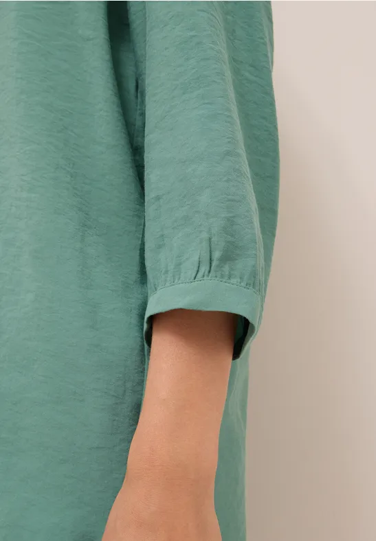 Lange Bluse in Unifarbe jewel green
