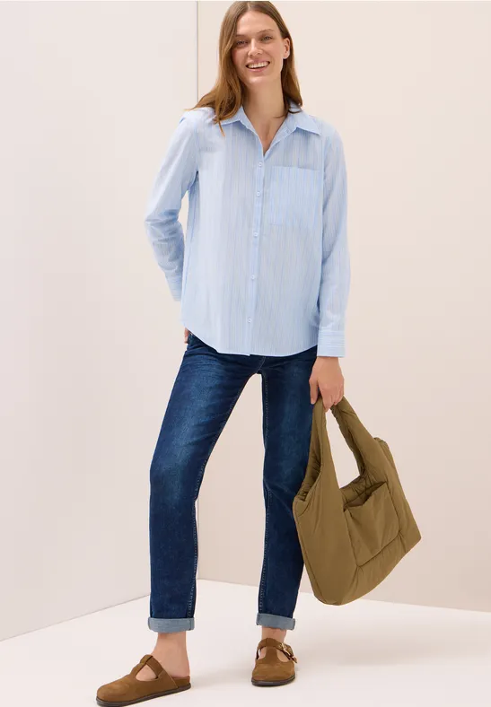 Gestreifte Hemdbluse light sky blue