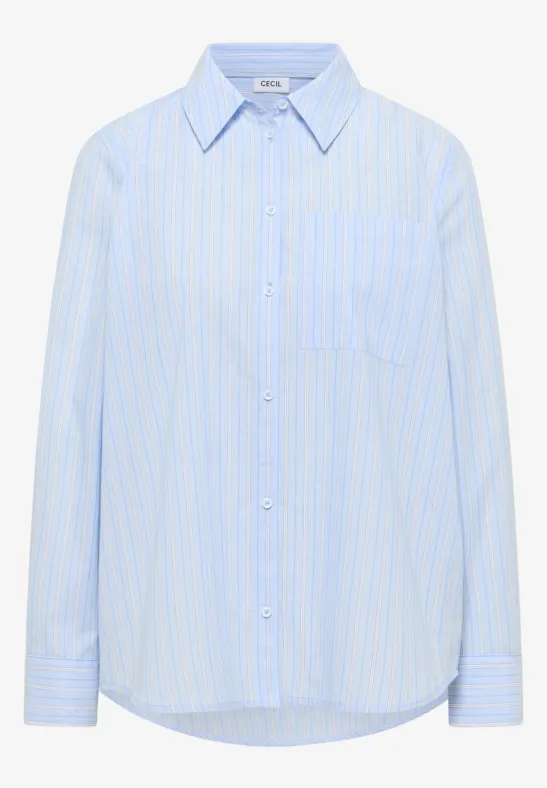 Gestreifte Hemdbluse light sky blue