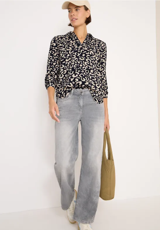 Gemusterte Bluse urban dark blue