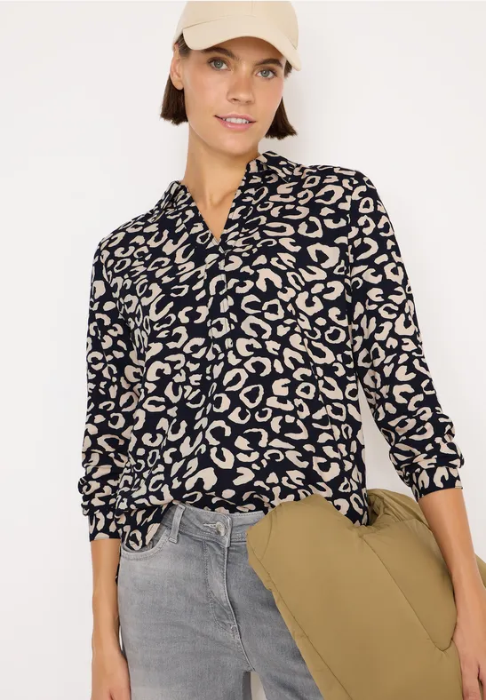 Gemusterte Bluse urban dark blue