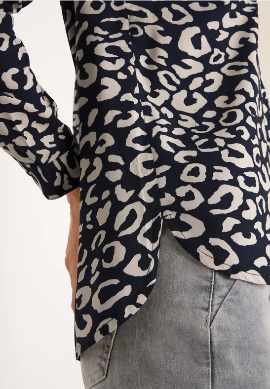 Gemusterte Bluse urban dark blue