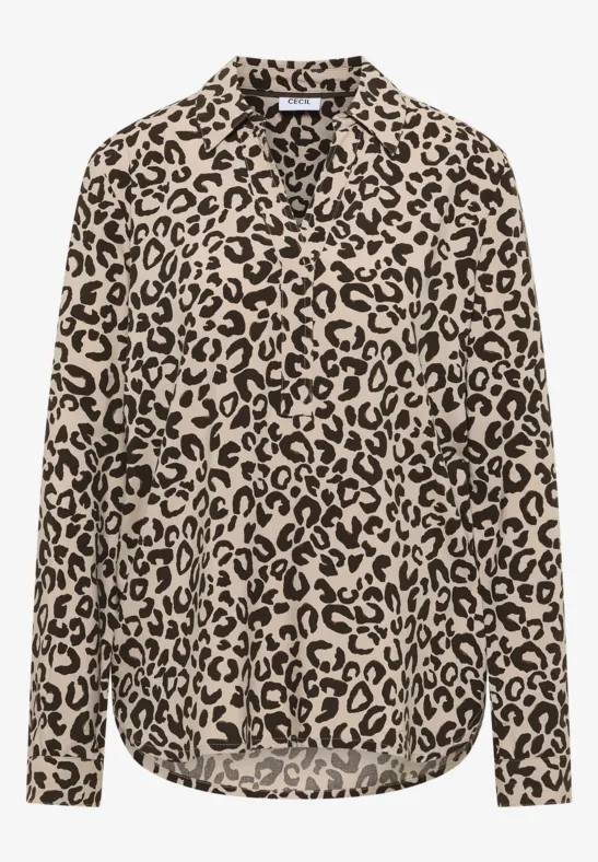 Gemusterte Bluse sandalwood beige